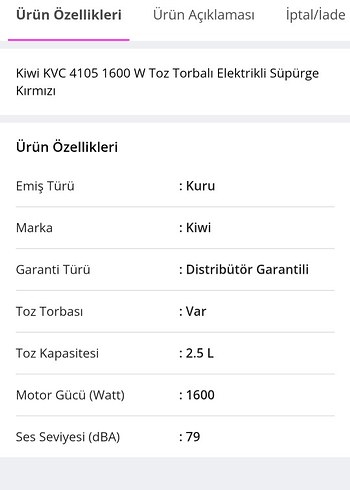 Kiwi  4105 1600 W Toz Torbalı Elektrikli Süpürge - Görsel 2