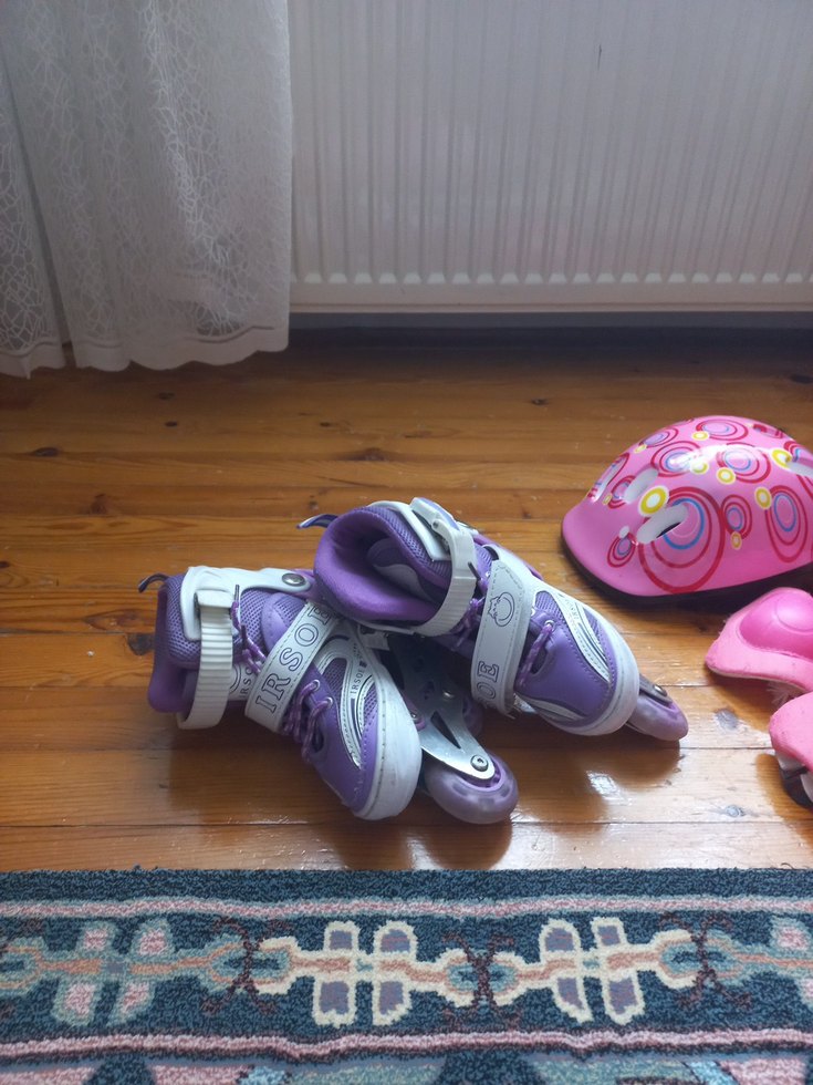 Mor Kız Pateni Ayakkabısı Velcro Bantlı - Görsel 2