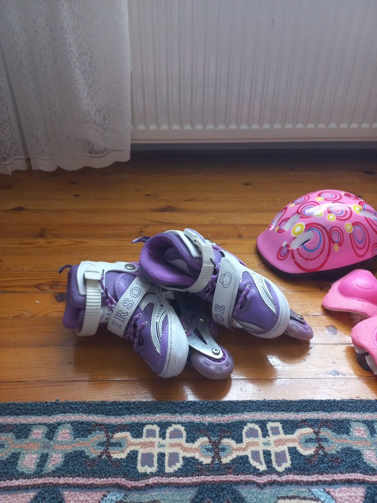 Mor Kız Pateni Ayakkabısı Velcro Bantlı - Görsel 3