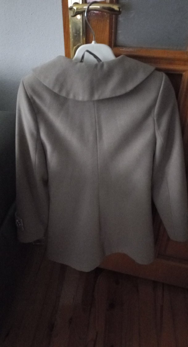 Düğmeli gri kaban - Görsel 4