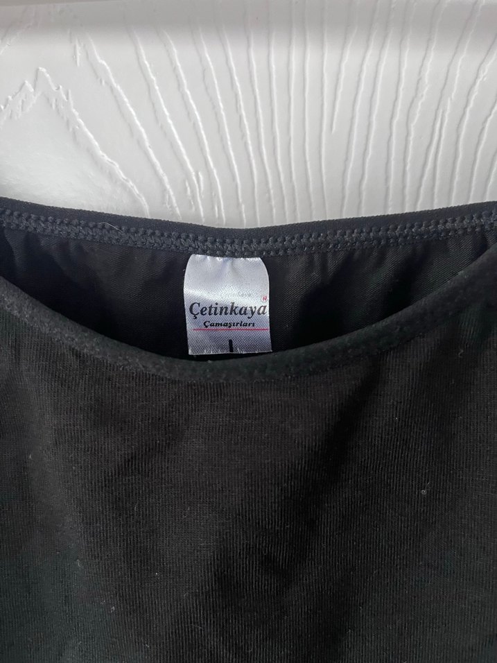 Çetinkaya Siyah İnce Askılı Kadın zıbın atlet - Görsel 2