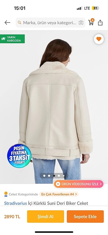 xs Beden çeşitli Renk Stradivarius krem biker ceket kaban