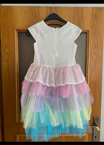 Kız Çocuk Çok Renkli Fırfırlı Elbise - Görsel 2