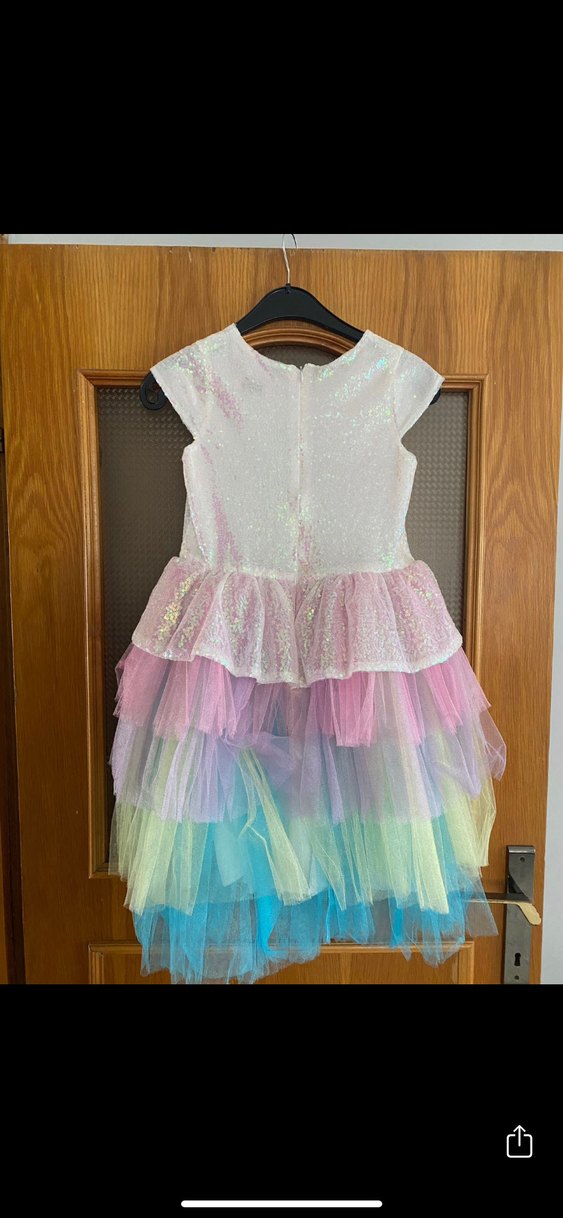 Kız Çocuk Çok Renkli Fırfırlı Elbise - Görsel 2