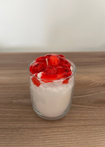 Ahududu soslu krema mum