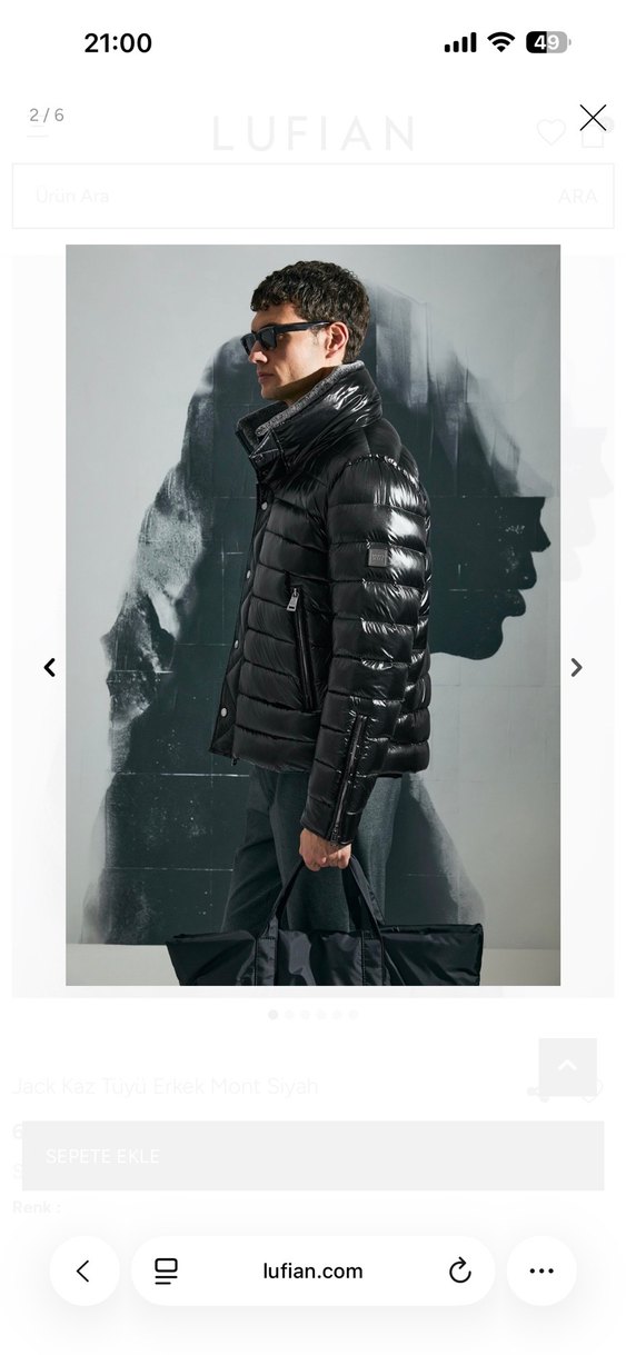 JACK KAZ TÜYÜ ERKEK MONT SİYAH - Görsel 2