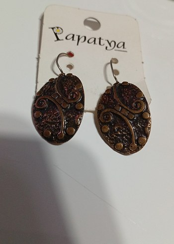 Bakır eskitme kanca bohem küpe kancalı - Görsel 2