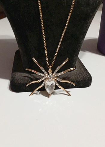 Yeni sezon Işıl Işıl zirkom Taşlı uzun kolye örümcek figürlü - Görsel 2