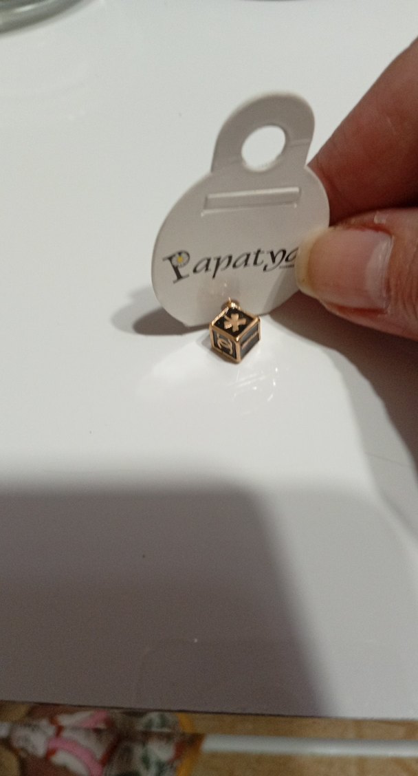 Altın Renkli siyah zar  bay Küpe Çelik Tek küpe - Görsel 2