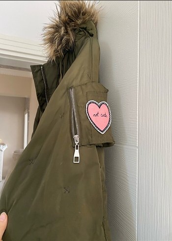 Koton Uzun Haki Kışlık Mont Kürklü Kapüşonlu - Görsel 2