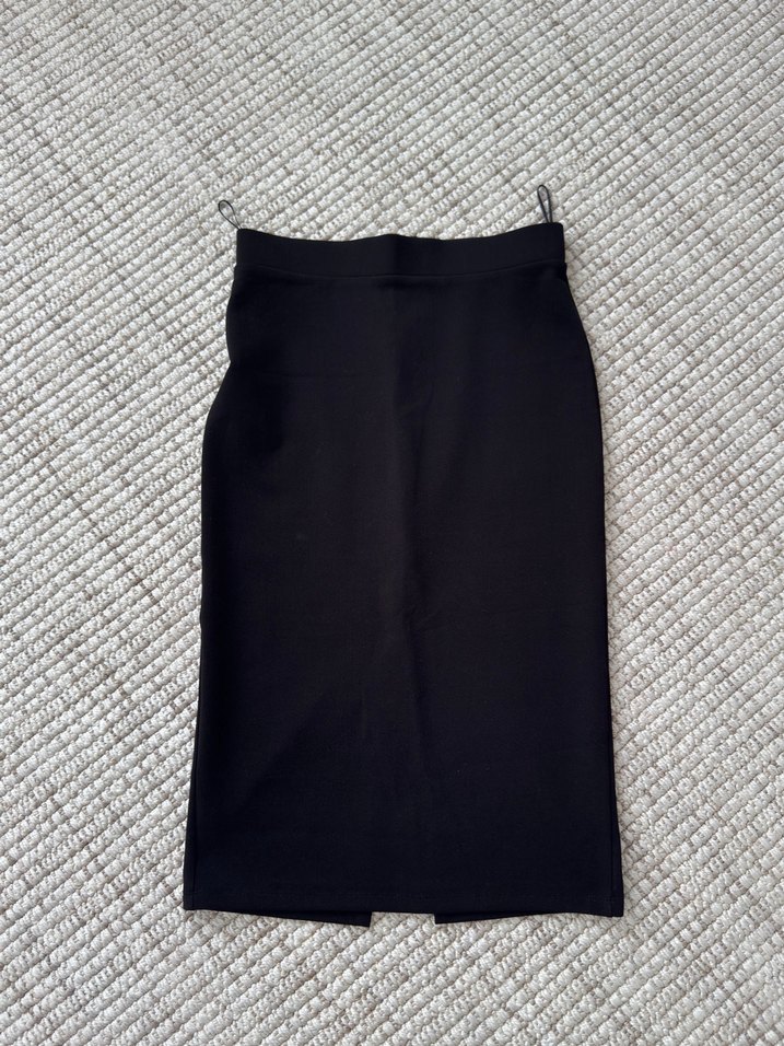 Siyah Midi Kalem Etek Fermuarlı - Görsel 2