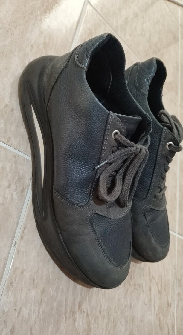 Gri Bağcıklı Erkek Sneakers - Görsel 3