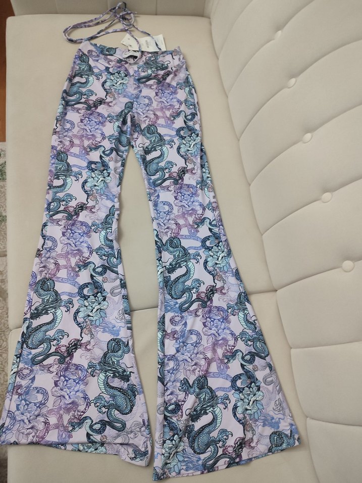 Mor Baskılı pantolon - Görsel 2