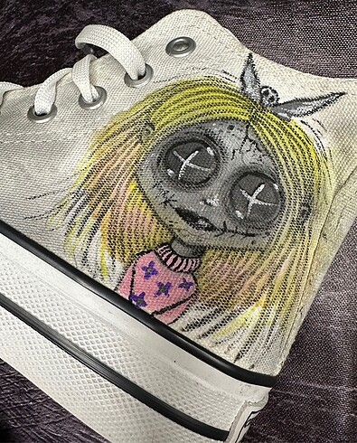 37 Beden Coraline Style Wednesday özel tasarım custom ayakkabı