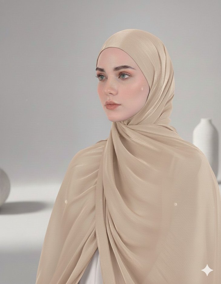 krem orkide şal - Görsel 2