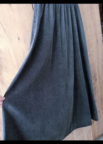 Kadın Gri Uzun Kot Elbise - Görsel 6