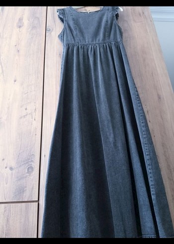 Kadın Gri Uzun Kot Elbise - Görsel 5