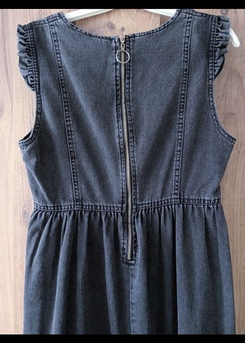 Kadın Gri Uzun Kot Elbise - Görsel 3