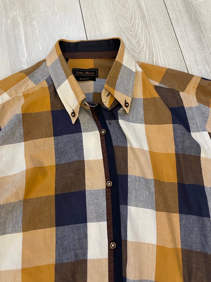 Erkek Kahverengi Kareli Uzun Kollu Gömlek - Görsel 2