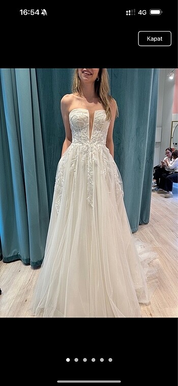 Oleg Cassini - 2024 Sezon Helen Cepli Gelinlik (Duvak Tarlatan d