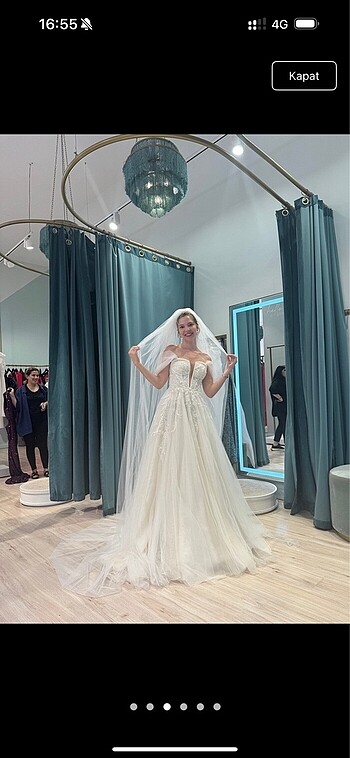 Oleg Cassini Oleg Cassini - 2024 Sezon Helen Cepli Gelinlik (Duvak Tarlatan d
