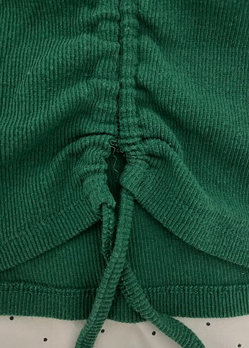 s Beden Yeşil Kolsuz Polo yaka crop