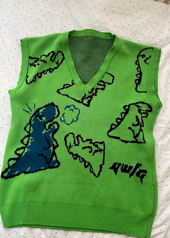 universal Beden yeşil Renk Kawai yeşil dinozor unisex süveter
