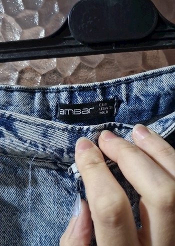 Düğmeli Gri Salaş Kadın Kot Pantolon - Görsel 3