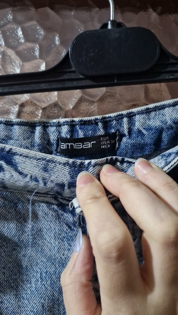 Düğmeli Gri Salaş Kadın Kot Pantolon - Görsel 3