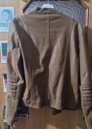 Kadın Kahverengi Deri Ceket - Görsel 2