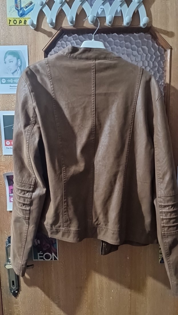 Kadın Kahverengi Deri Ceket - Görsel 2