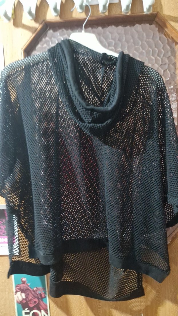 Siyah Nakışlı Bohem Triko Panço - Görsel 2