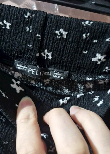 Nakışlı Pilili Siyah Mini Etek - Görsel 3