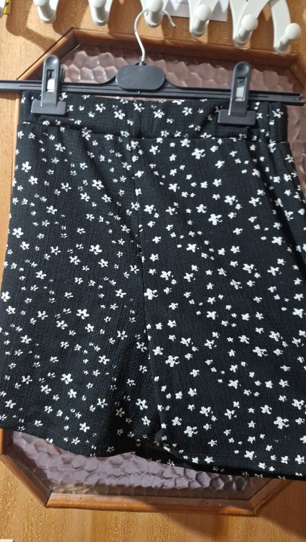 Nakışlı Pilili Siyah Mini Etek - Görsel 2