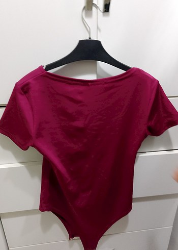 Diğer Bordo Kadın Kısa Kollu Crop Body