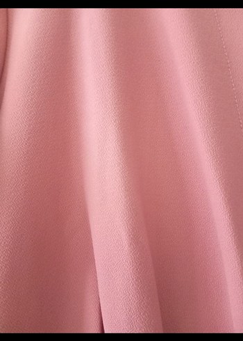 Pembe Uzun Kollu Drapeli Kadın Elbise - Görsel 3