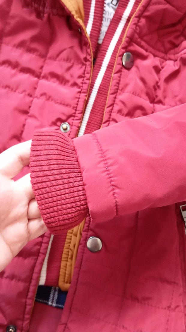 Bordo Fermuarlı Erkek Çocuk Mont - Görsel 3