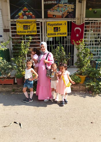 Pembe Etnik Desenli Uzun 