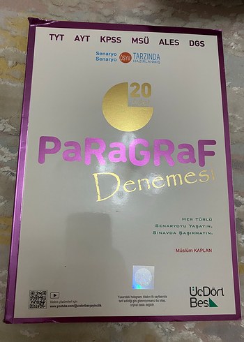 Tyt Paragraf Deneme Kitabı üç dört beş yayınları
