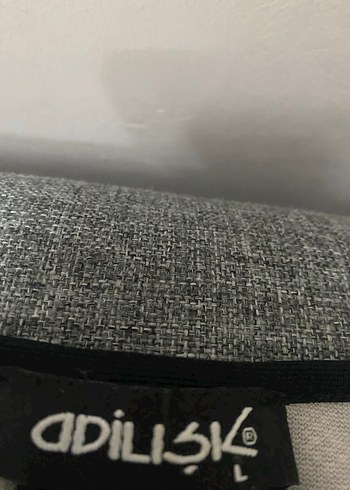 ADL Desenli Siyah Gri Kolsuz Kalem Elbise - Görsel 2