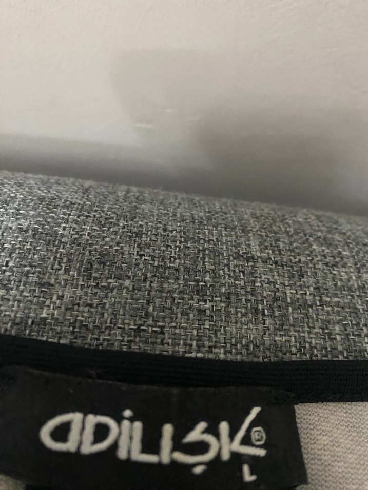 ADL Desenli Siyah Gri Kolsuz Kalem Elbise - Görsel 2