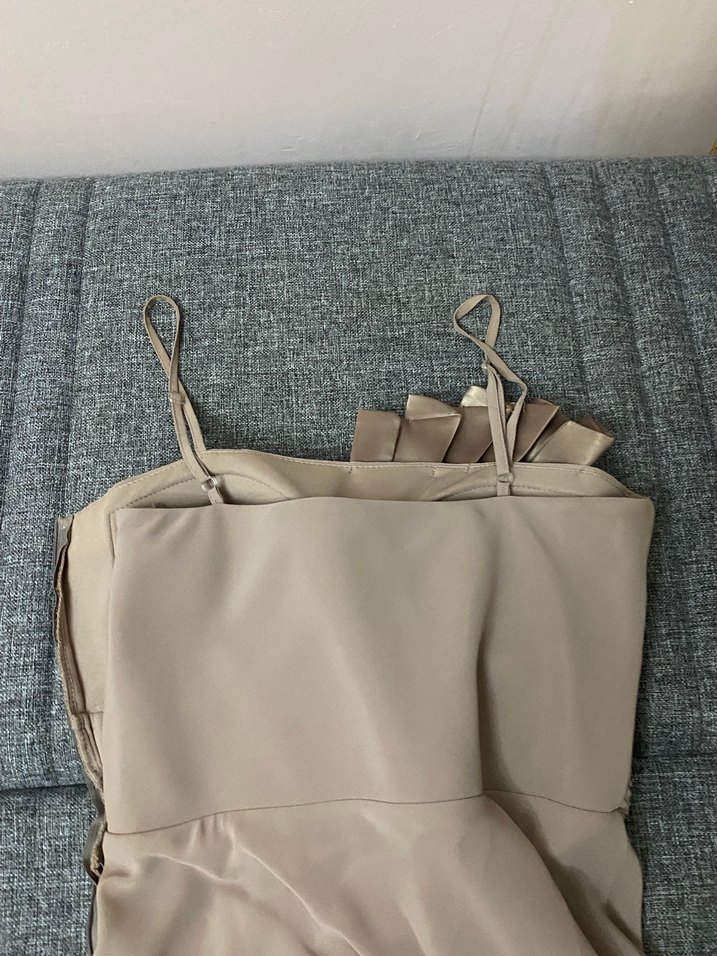 Vizon Drapeli Abiye Elbise - Görsel 4