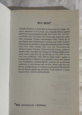  Beden Bul Beni - André Aciman Roman