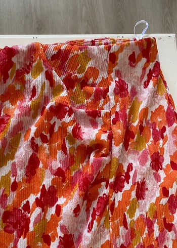 Çiçek Desenli Drapeli Uzun Bohem Etek - Görsel 3