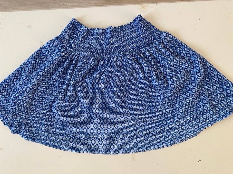 Mavi Bağlama Desenli Pilili Hamile Etek - Görsel 2