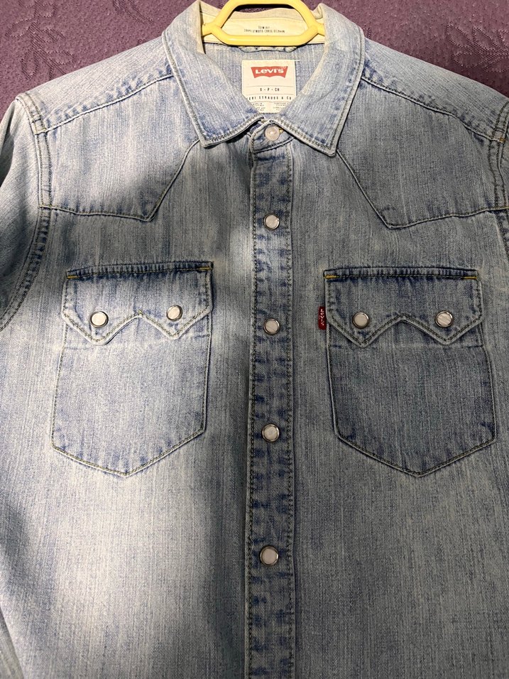 Levi's Mavi erkek kot gömlek — görsel 2/5