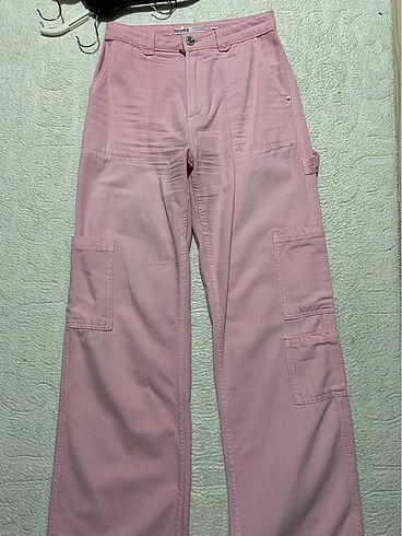 bershka pembe cep detaylı pantolon