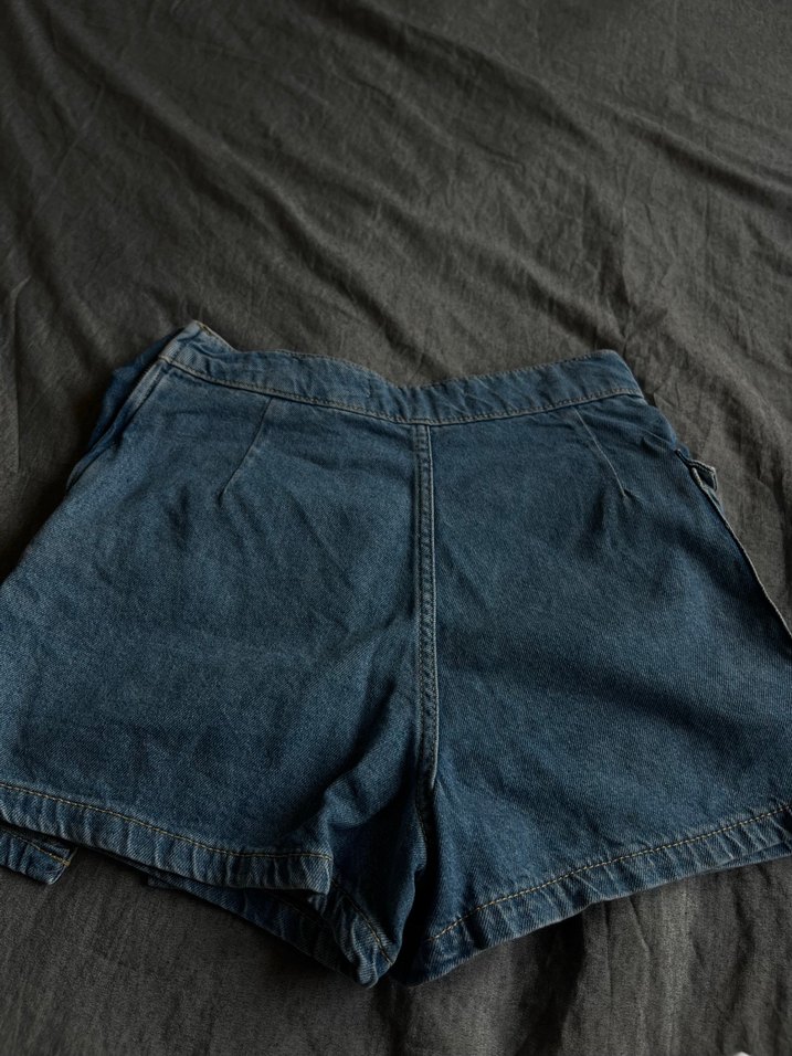 Kadın Mavi Mini Denim Şort - Görsel 3