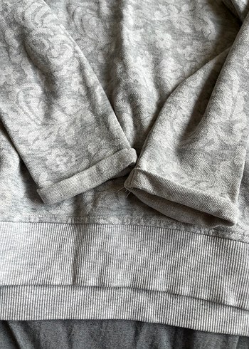 Gri Uzun Kollu Kadın Sweatshirt - Görsel 2