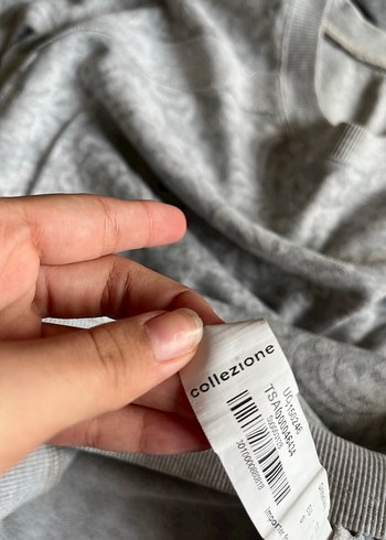 Gri Uzun Kollu Kadın Sweatshirt - Görsel 4